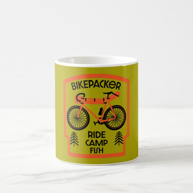 Bikepacker Fish And Camp  Coffee Mug (Center)