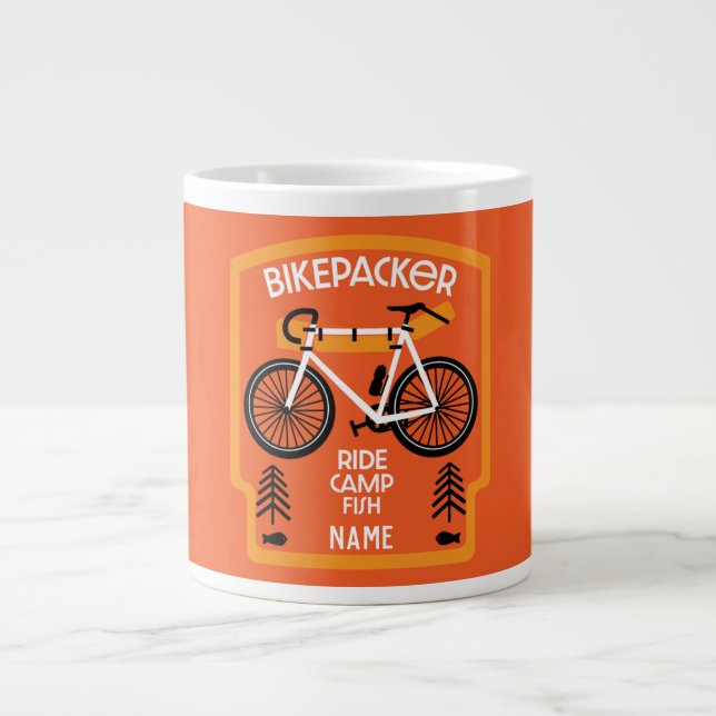 Bikepacker Fish And Camp Large  Coffee Mug (Front)