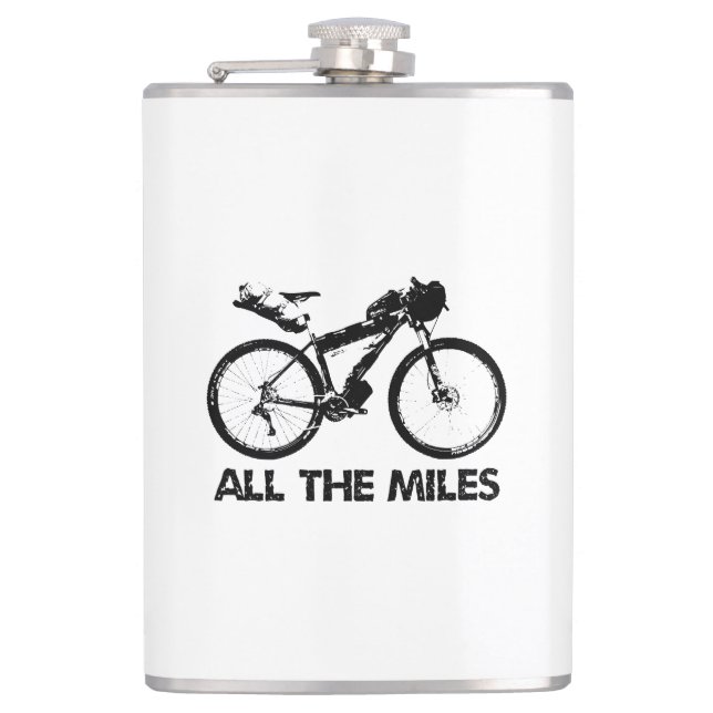 Bikepacking All The Miles Hip Flask (Front)