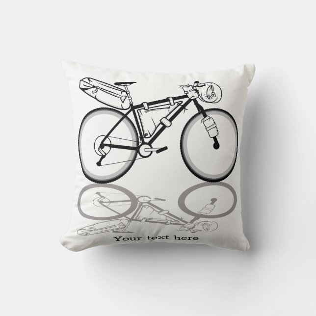 Bikepacking bike black and white cushion (Front)