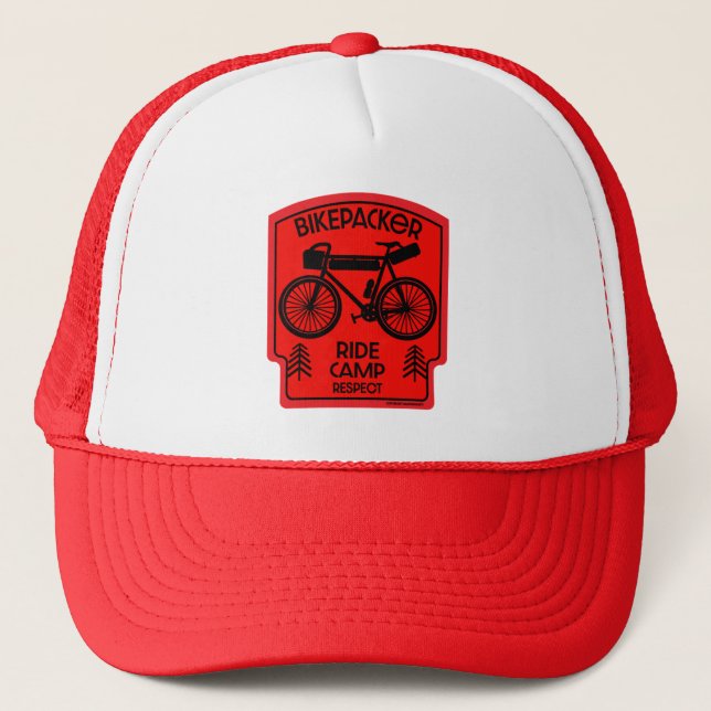 Bikepacking Bike Riding Nature Trucker Hat (Front)