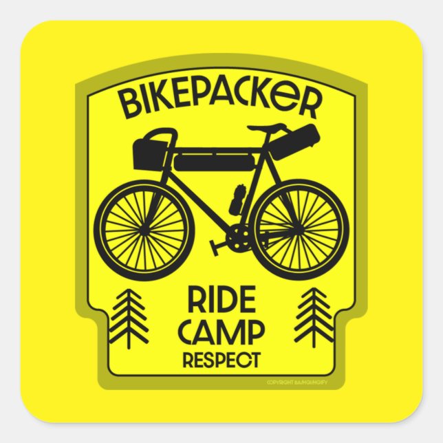 Bikepacking Bike Touring In nature  Square Sticker (Front)