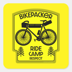Bikepacking Bike Touring In nature  Square Sticker