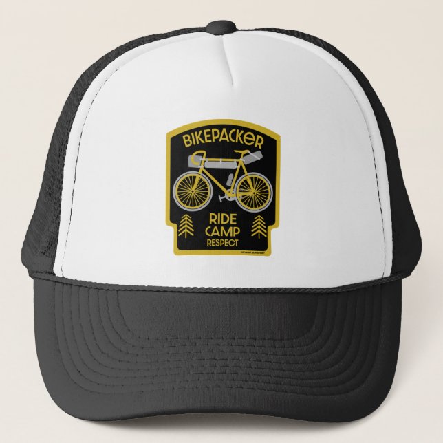 Bikepacking Bike Touring In nature  Trucker Hat (Front)