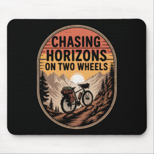 Bikepacking Outdoor Mountain Biking Chasing Horizo Mouse Pad