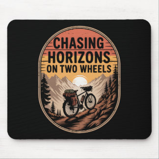Bikepacking Outdoor Mountain Biking Chasing Horizo Mouse Pad