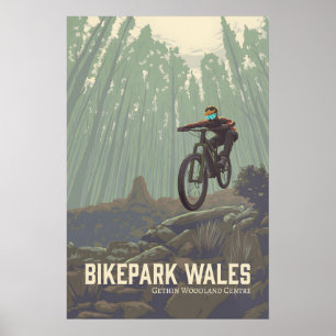 Bikepark Wales Mountain Biking Travel Poster