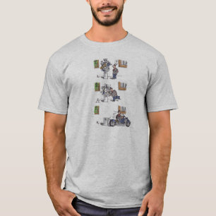 Biker At Museum grey T-shirt