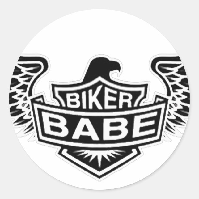 Biker Babe Classic Round Sticker (Front)