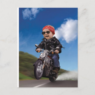 Biker Babe Postcard