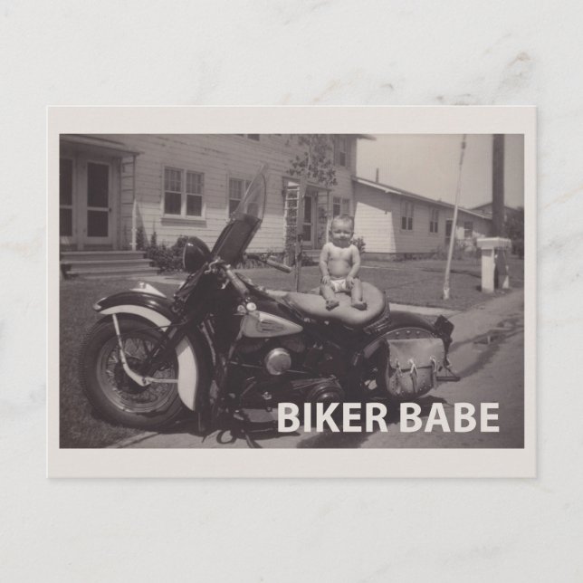 biker babe postcard (Front)