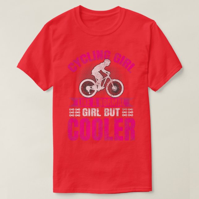 Biker Bicycle Cycling Cycle Rider Bike Ride Girl   T-Shirt (Design Front)