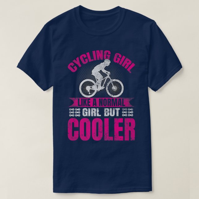 Biker Bicycle Cycling Cycle Rider Bike Ride Girl   T-Shirt (Design Front)