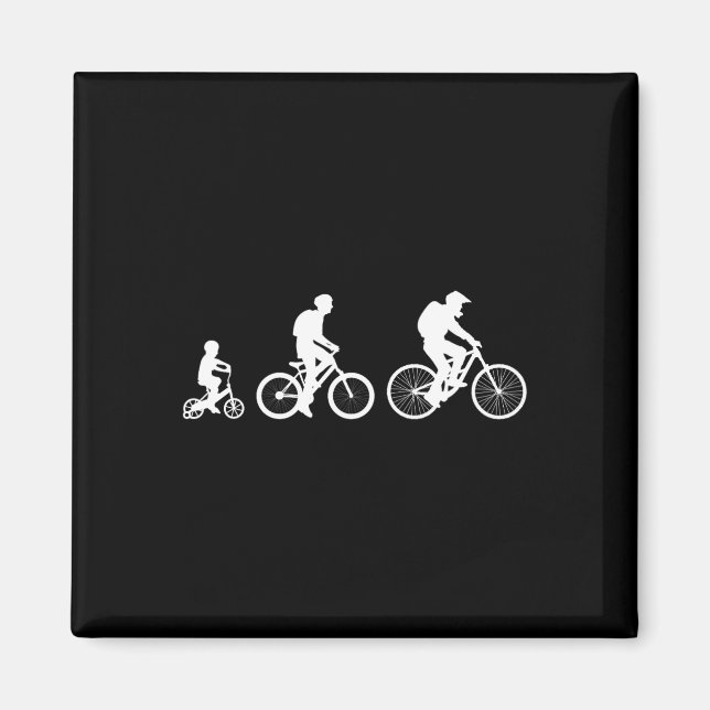 Biker Bicycle Cycling Mountain Biking Evolution  Magnet (Front)