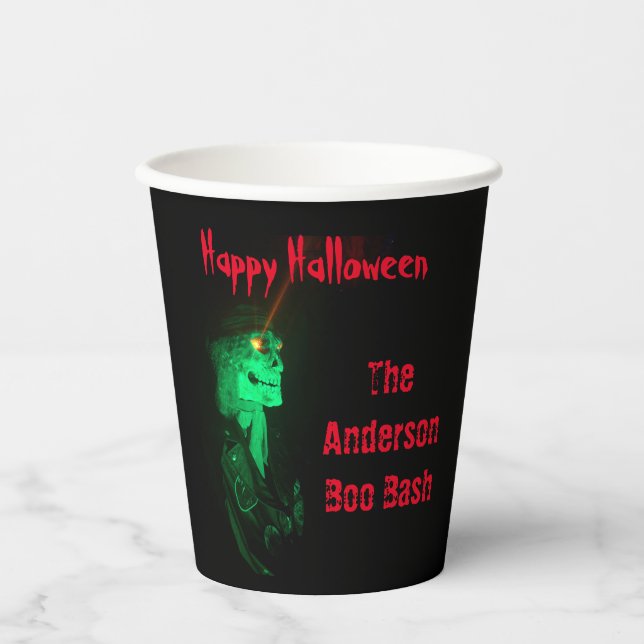 Biker Billy Halloween Skeleton Paper Cups (Front)