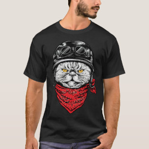 Biker Cat Motorcycle Chopper Biker Motorbike T-Shirt