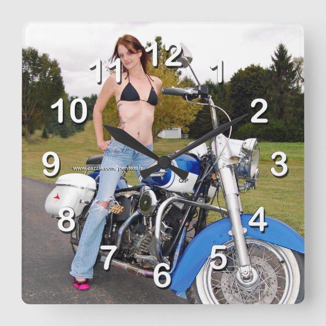 Biker Chic-Wall Clock (Front)