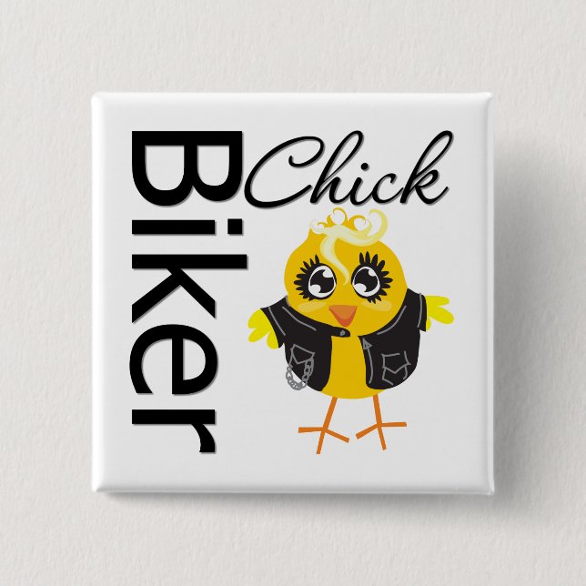 Biker Chick 15 Cm Square Badge (Front)