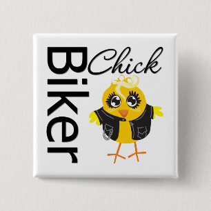 Biker Chick 15 Cm Square Badge