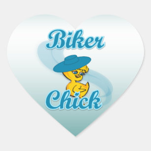 Biker Chick #3 Heart Sticker