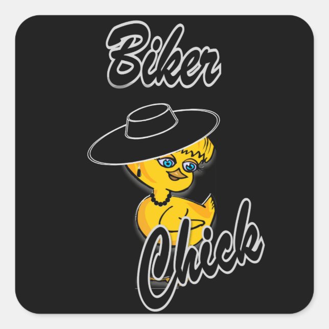 Biker Chick #4 Square Sticker (Front)