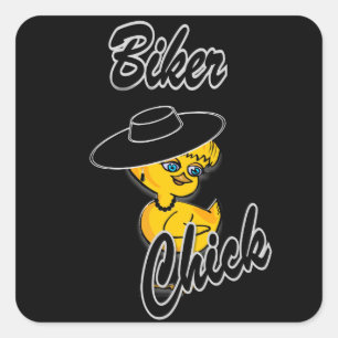 Biker Chick #4 Square Sticker