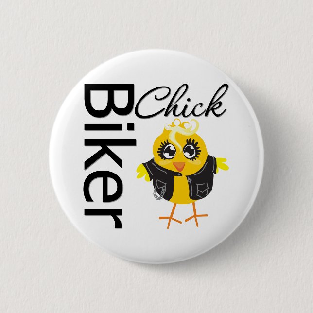 Biker Chick 6 Cm Round Badge (Front)