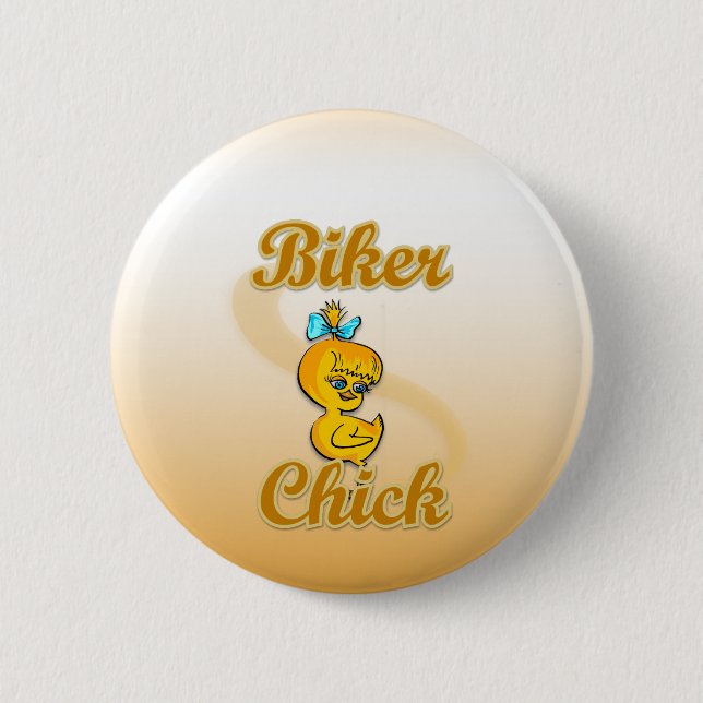 Biker Chick 6 Cm Round Badge (Front)
