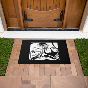 Biker Chick black doormat