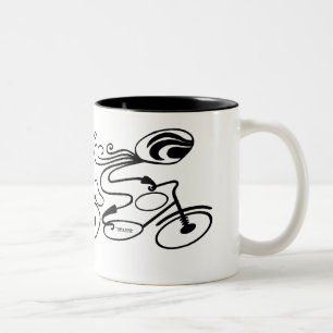 "BIKER CHICK" by Mary Ford Two-Tone Coffee Mug