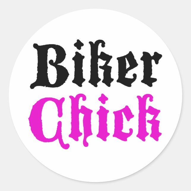 Biker Chick Classic Round Sticker (Front)