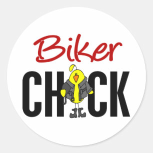 Biker Chick Classic Round Sticker