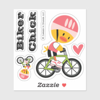 Biker Chick Custom-Cut Vinyl Sticker