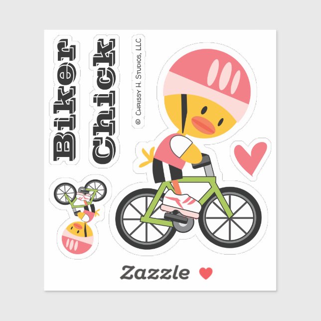 Biker Chick Custom-Cut Vinyl Sticker (Sheet)