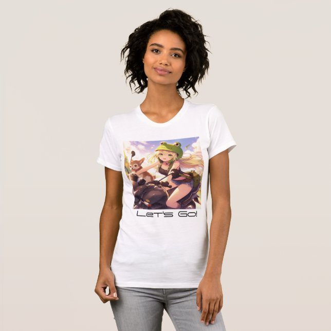 Biker Chick - Let's Go! T-Shirt (Front Full)