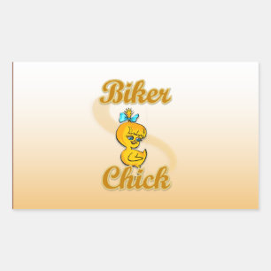 Biker Chick Rectangular Sticker