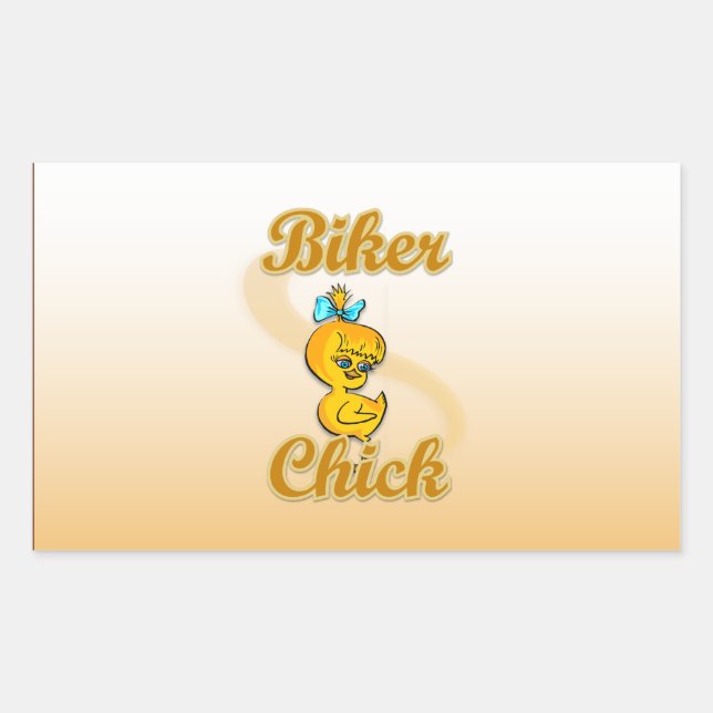 Biker Chick Rectangular Sticker (Front)