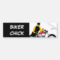 BIKER CHICK Sitting on Her Motorcycle