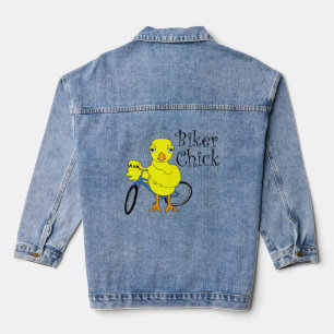 Biker Chick Text Denim Jacket