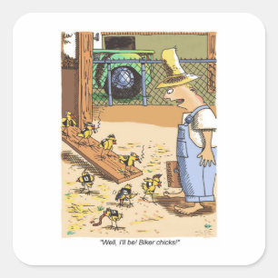 Biker Chicks large square stickers