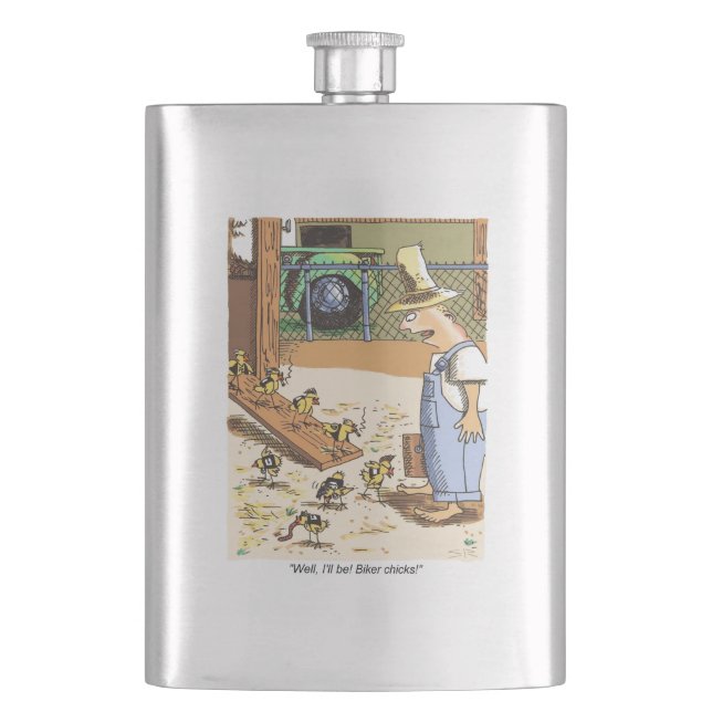 Biker Chicks stainless steel flask (Front)