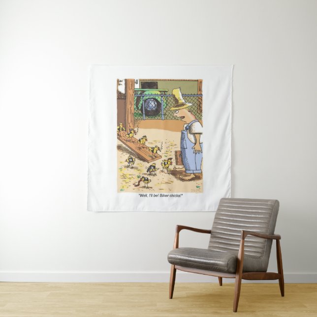 Biker Chicks tapestry (In Situ)