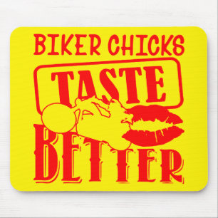 Biker Chicks Taste Better #USAPatriotGraphics © Mouse Pad