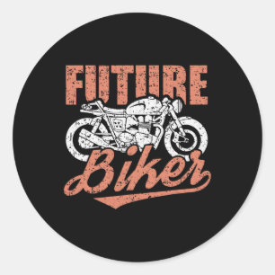Biker Clic Motorcycle Cool Motorbike Riding Rider Classic Round Sticker
