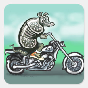 Biker Club Dillo Square Sticker