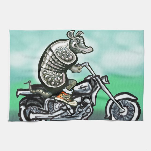 Biker Club Dillo Tea Towel (Horizontal)