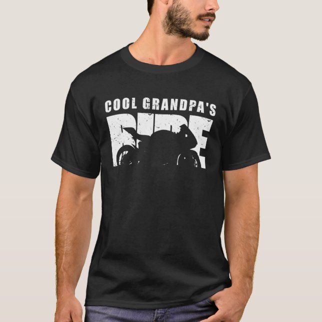 Biker Cool Grandpas Ride Motorcycles T-Shirt (Front)