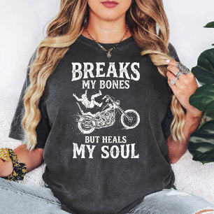 Biker Crash Bones Heals Soul Motorcycle Rider T-Shirt