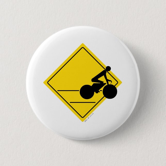Biker Crossing 6 Cm Round Badge (Front)