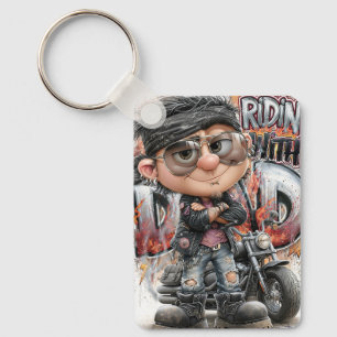 Biker Dad Chopper Tag Key Ring